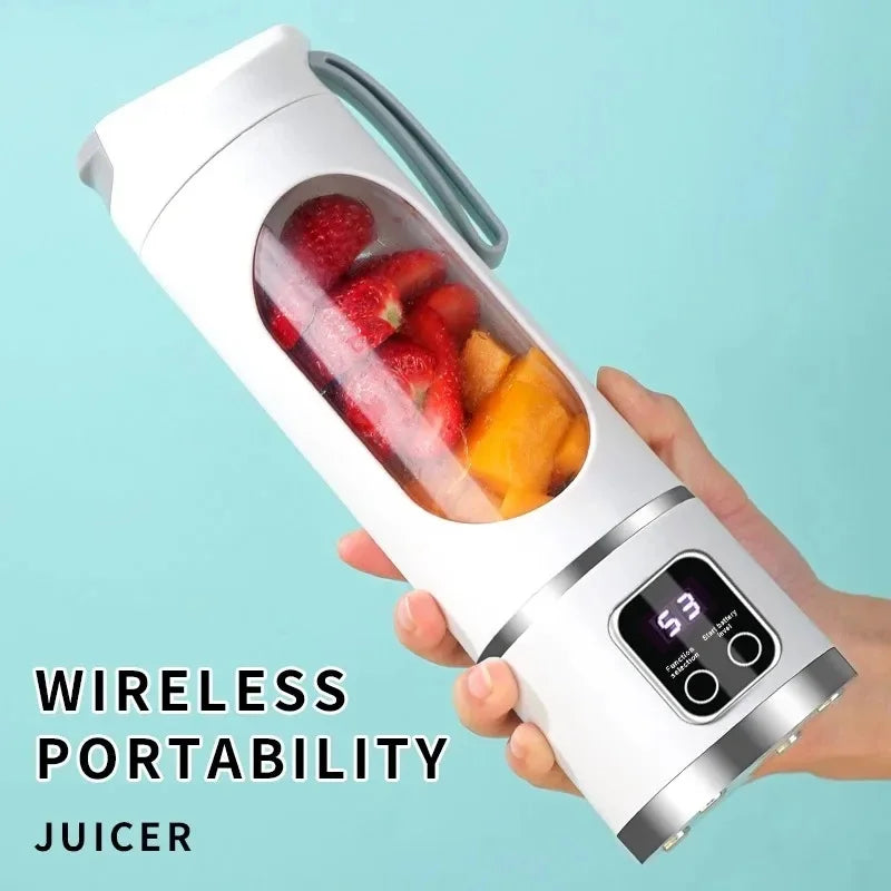 2026 NEWPortable Fruit Juicer 450ml Capacity 3 Gears USB Rechargeable Blender Ice Crusher for Shakes and Smoothies Juicer Cup