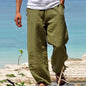 2024 Spring/Summer New Men's Cotton Pants Summer Fashion Casual Solid Color Loose Plus Size S-5XL Jogger Trousers