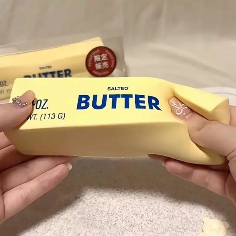 Butter Stick Squishy Fidget Toys Funny Squeeze Elastic Cheese Toy Unzip Slow Rise Squeeze Prank Children's Birthday Gift