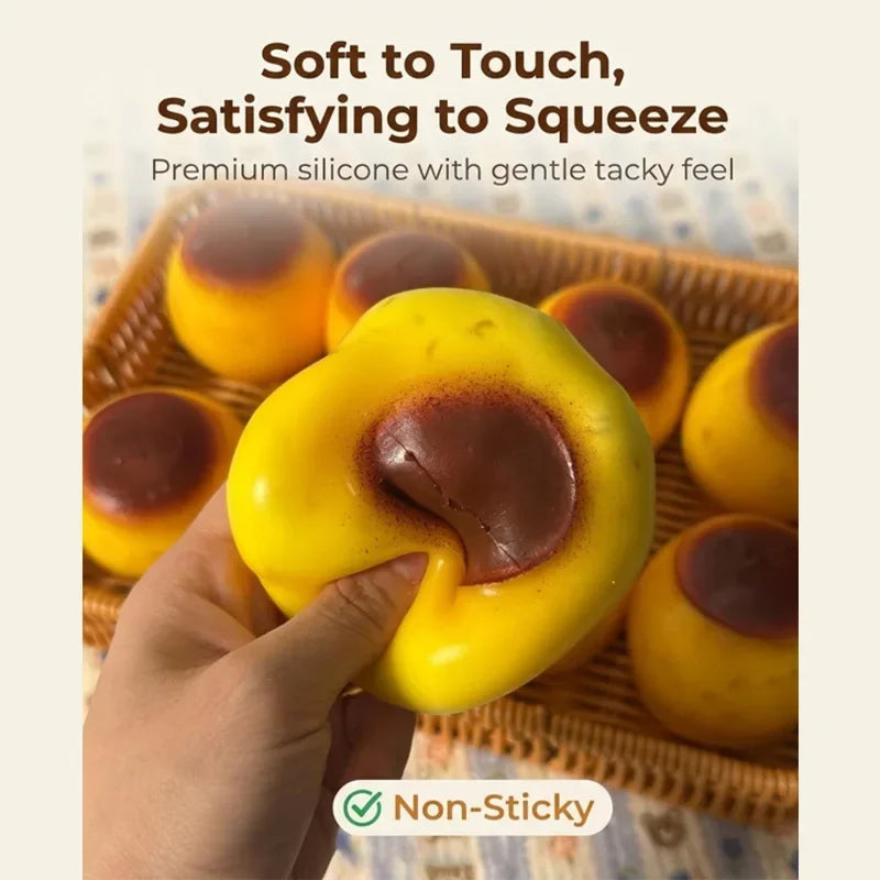 Cute And Soft Caramel Pudding Stress Ball Homemade Diy Handmade Squeeze Ball Toy Stress Relieving And Ventilating Toy Home Decor