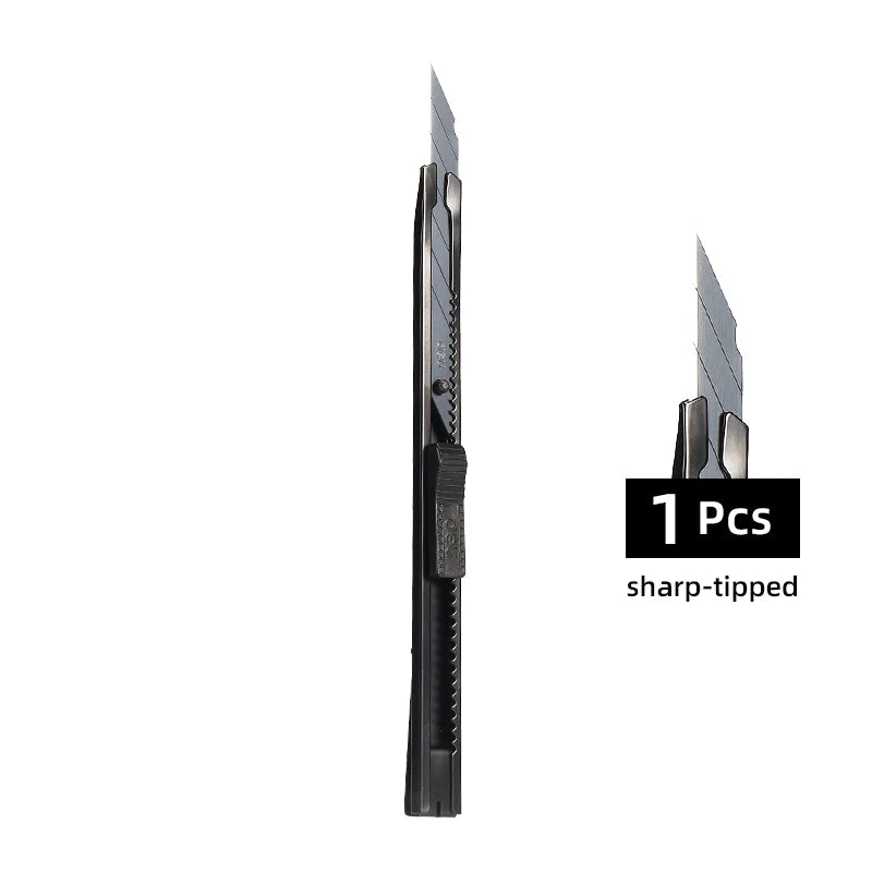 DELI 1/3/5/10Pcs Utility Knife Stainless Steel Paper Cut Box Cutter Tools Kit Retractable Anti-Slip Blades Unboxing Knife