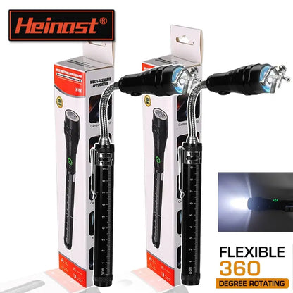 Rechargeable LED Flashlight,3LED Magnetic Work Light,360° Bendable Waterproof Lantern for Car Repair,Hunting,Camping,Emergency