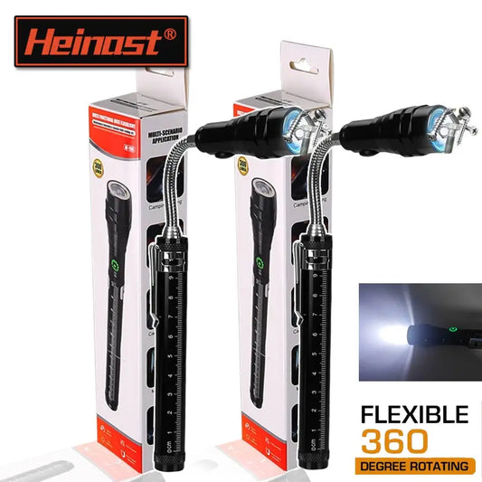 Rechargeable LED Flashlight,3LED Magnetic Work Light,360° Bendable Waterproof Lantern for Car Repair,Hunting,Camping,Emergency