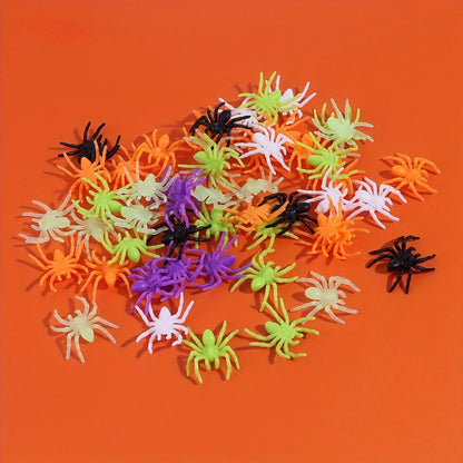 100pcs/50pcs Plastic Halloween Spider Decorations Perfect for Creating A Haunting Atmosphere Christmas and Halloween Decorations