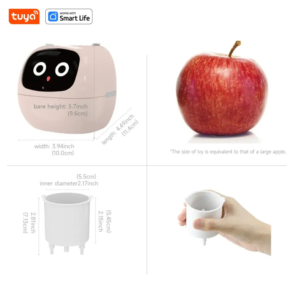 Gen1 Tuya Ivy Smart Planter,Endless Fun Over 49 Rich Expressions,7 smart sensors,AI Chips Make Raising Plants Easy and Fun