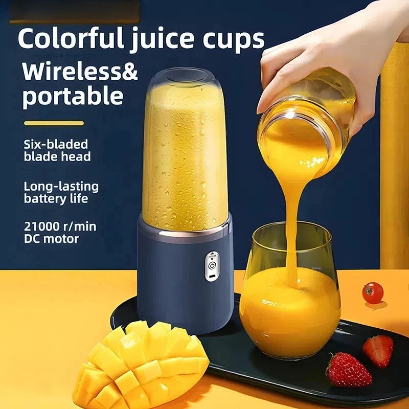 Portable Multifunction Blender Bottle Electric 6 Blades  Juice Blender Fresh Juice Smoothie Blender Ice CrushCup Food Processor