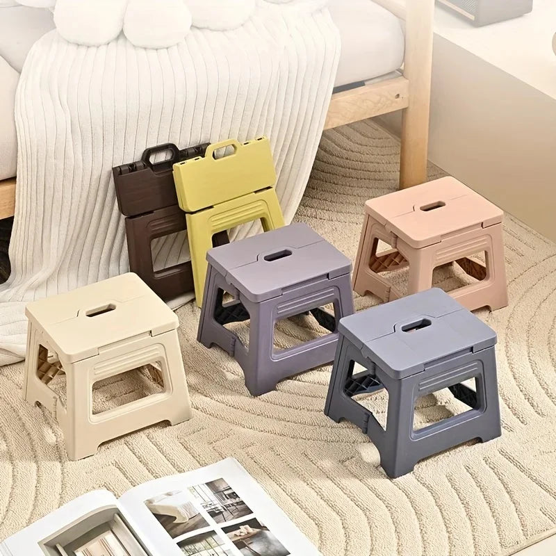 Portable Adjustable PP Stool Non Slip Lightweight Space Saving Seat for Kitchen Bathroom Travel Fishing Home