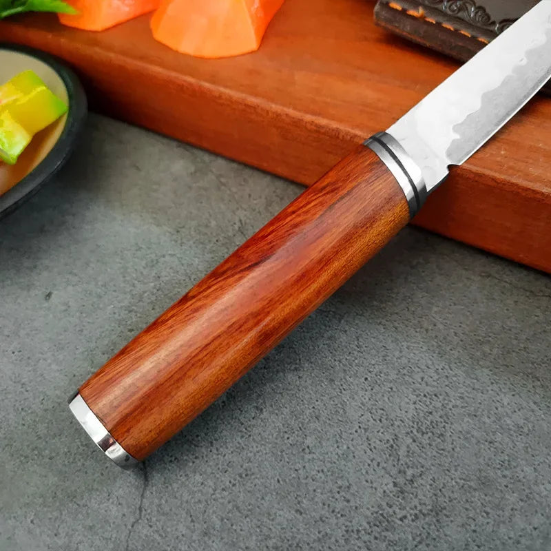 Wood Handle Damascus Steel Boning Fruit KnifeDamascus Knife BBQ Cleaver Meat Vegetables Slicing Fish Kitchen Knives Chef Knife