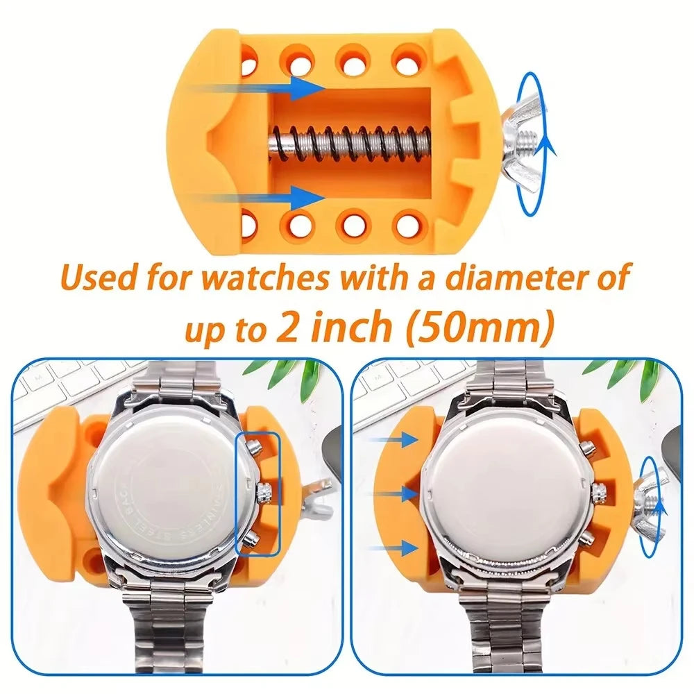 3 in 1 Watch Back Remover Tool Set Adjustable Watch Case Opener Repair Holder for DIY Watch Maintenance And Battery Replacement