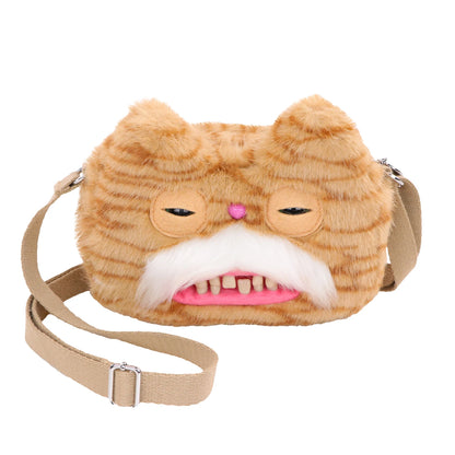 Fuggler Original ALLEY CATS Plush Bag Big Head Ugly Tooth Monster Crossbody Furry Funk Purse Backpack Wallet Storage BagGift