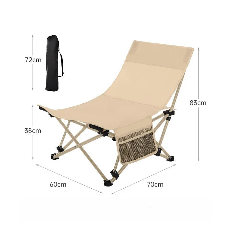 Outdoor Folding Lounge Chair Portable Office Chair Stool Adjustable Camping Fishing Leisure Chair Lunch Break Back Moon Chair