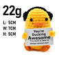 AnimalSeries Positive Energy Cute Duck Crochet Doll Handmade Knitted Decor Ornament with Encouragement Card Mini Desk Decor Gift