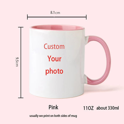 Customize Photo Black Coffee Mug - Personalized Dog Cat Familay Lover Photos Cup Tea Cup with Names Mothers' Day Surprised Gift