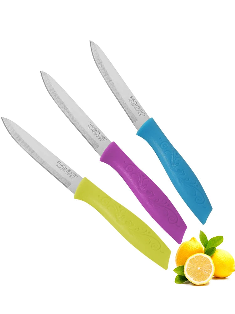 A Portable Fruit Knife Set Of 3 Knives, A Fine And Sharp Stainless Steel Kitchen Knife, A Daily Ladies' Kitchen Accessory Peeler