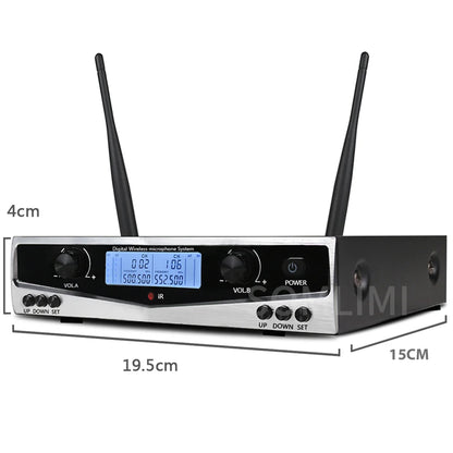 SOMLIMI 500-599MHz UHF SKM9100/SKM9000 Stage Performance Home KTV Professional Dual Wireless Microphone Dynamic Material Metal