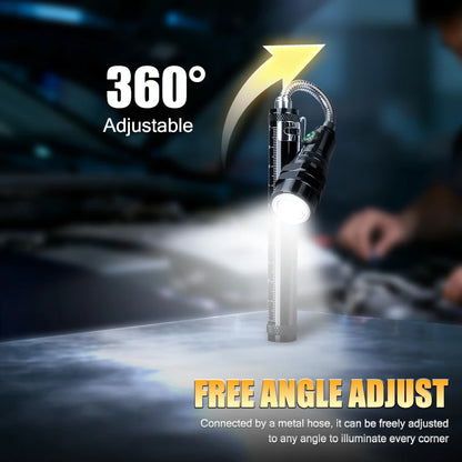 Rechargeable LED Flashlight,3LED Magnetic Work Light,360° Bendable Waterproof Lantern for Car Repair,Hunting,Camping,Emergency