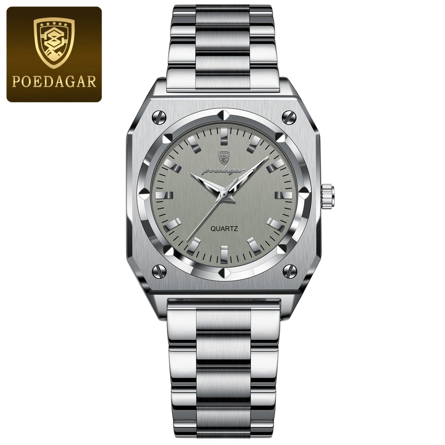 POEDAGAR Square Luxury Ladies Watch Waterproof Stainless Steel Luminous Fashion Woman Watch Elegant Quartz Women's Watches Reloj