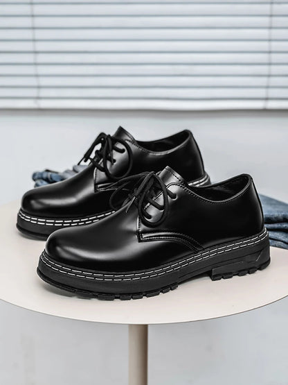 Men's Casual Loafers Black Fashionable Dress Shoes Elegant Formal Footwear Comfortable Slip-On Footgear