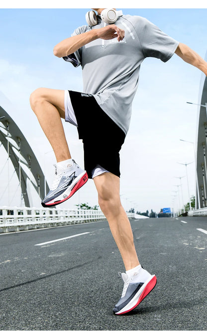 Couple Breathable Mesh Carbon Board Shoes, Student Sports Exam Shoes, Chunta Ultra Light Rebound Marathon Running Shoes