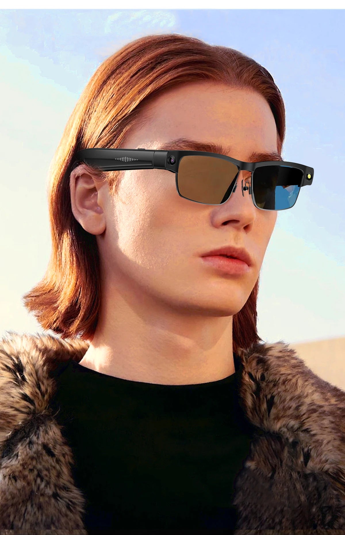 800W Pixel Camera Smart Glasses Photo Video Record BT Call Al Object Recognition Voice Assistant Translation Music Sunglasses