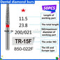 50Pcs Dental Dentist Diamond Burs Drill FG 1.6mm Bur for High Speed Handpiece FG Dental Bur Stomatology Dentistry Grinding Tools