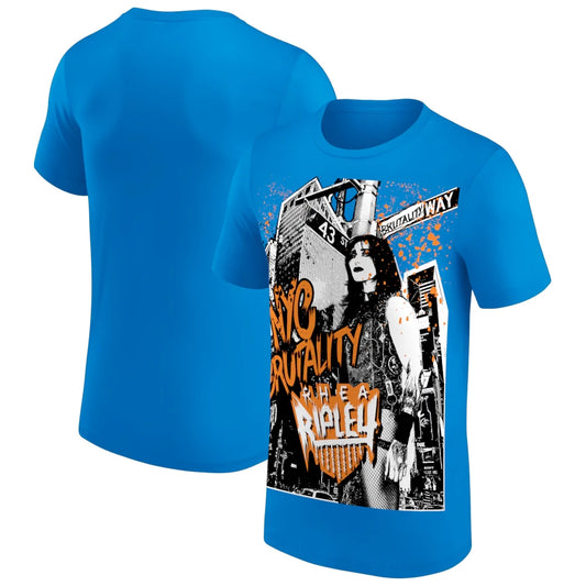 Men's Blue Rhea Ripley Fanatics Fest New York 2026 T-Shirt 3D Printed Sports Quick Dry Short Sleeve Casual Plus Size T-Shirts