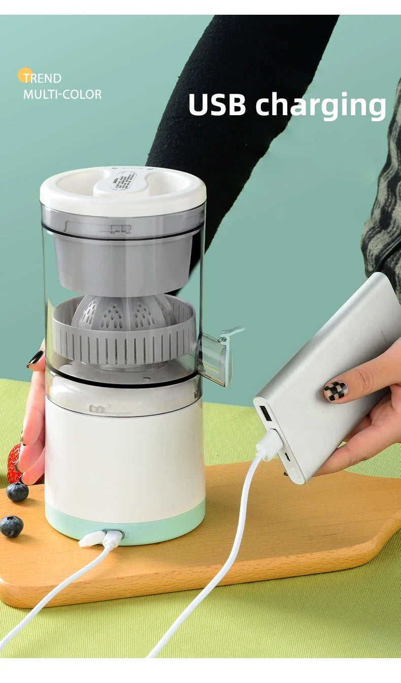 USB Rechargeable Electric Juicer 1PC Wireless Citrus Lemon Orange Juicer Automatic Fresh Fruit Blender for Kitchen