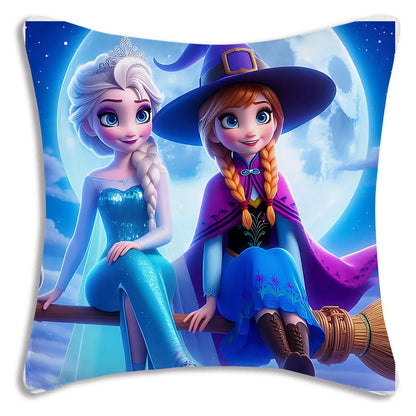 Cute Cartoon Frozens Elsas Pillow Covers Cartoon Sofa Decorative Home Double-sided Printing Short Plush Cute Cushion Cover