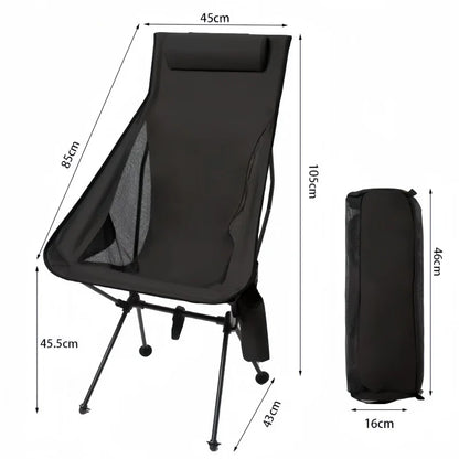 Portable Folding Moon Chair Outdoor Camping Aluminum Alloy Fishing Chair Beach Picnic Cup Bag Ultralight Folding Travel Chair