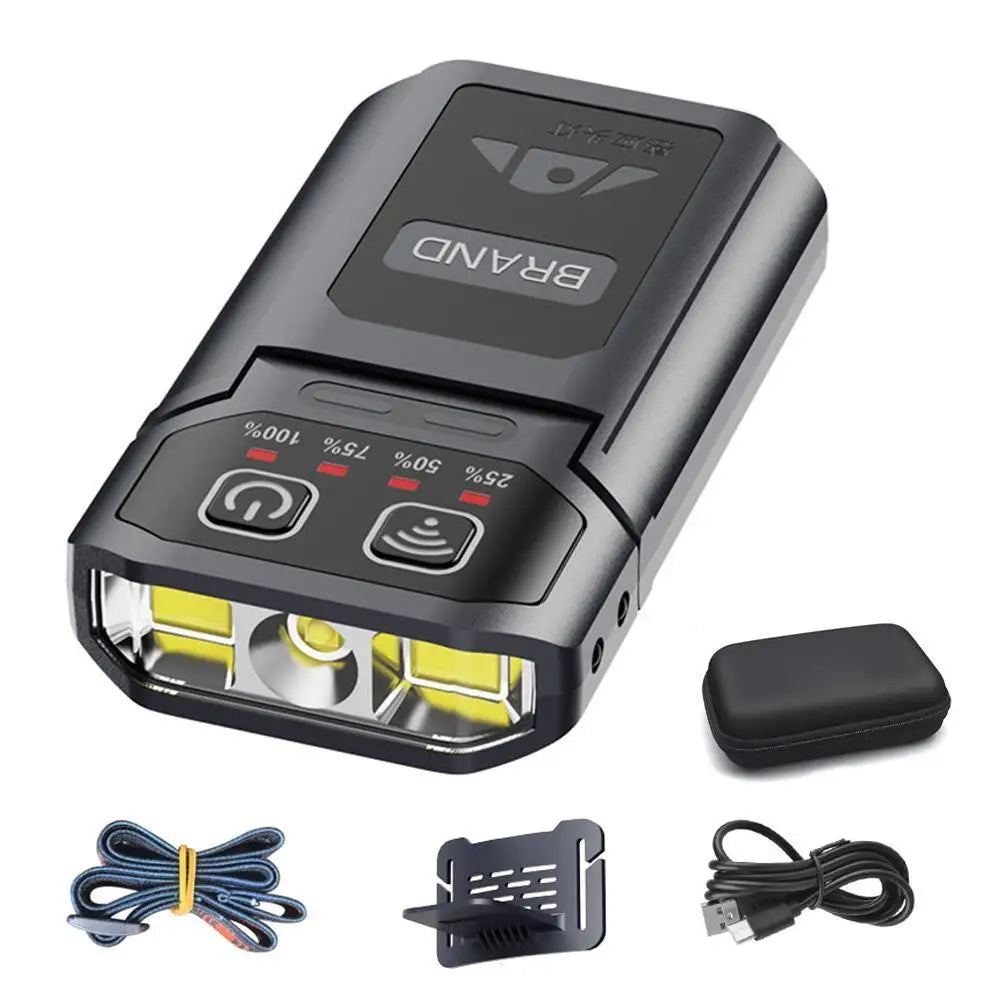 Motion Sensor LED Hat Clip Light, Rechargeable Waterproof Headlamp with Red Light for Night Fishing & Camping