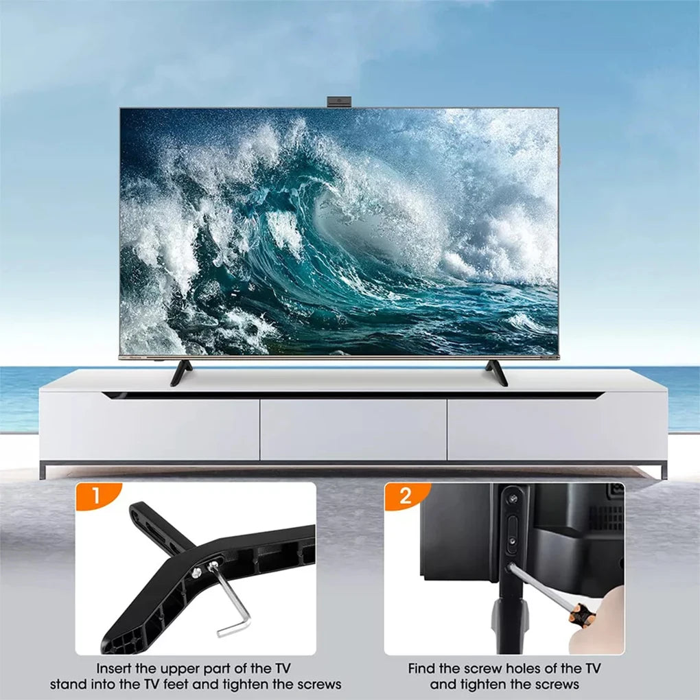 Steel TV Base For LCD Screen Stand Stable And Durable -Heavy-duty Steel Can Carry Up To 15kg Of Load