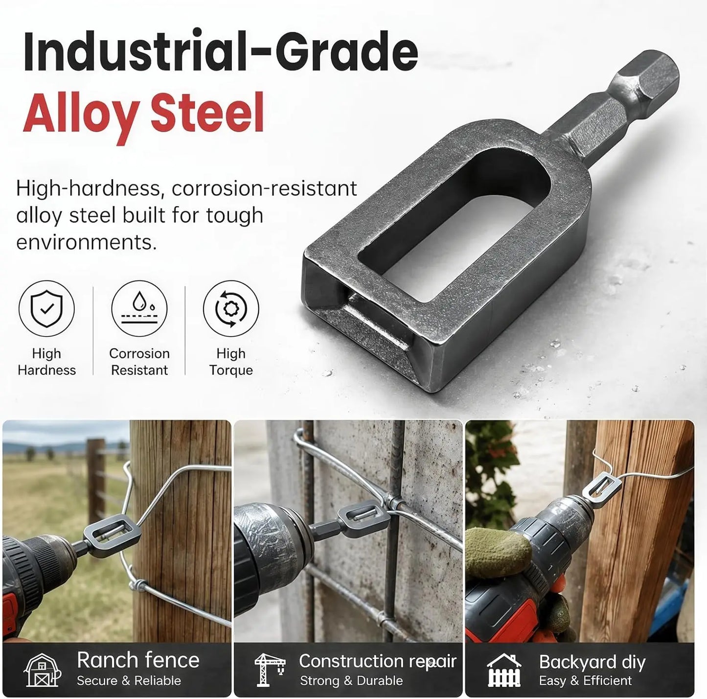 1/2pcs Large Diameter Multi-Functional Wire Twisting Tool Standard Hexagonal Shank Compact Size Iron Wire Knotting Connector