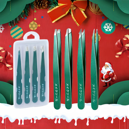 Professional Stainless Steel Tweezers Set for Men & Women High-Precision Slant Tip Beauty Tools with Sensitive Trichologist Care