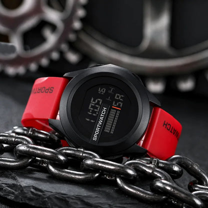 YIKAZE Men Sport LED Watches Top Brand Men Digital Clock Multi-Functional Rubber Man Fitnes Athlete Timekeeping Electronic Watch