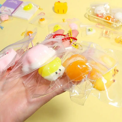 6/10PCS Mini Squeeze Toys Stress Relief Toys Cute Simulation Toys Food Rebound Gifts Hanging Decorations for Stress Relief 2026