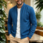 Men's Casual Bomber Jacket, Stand Collar Full Zip Outerwear with Pockets, Everyday Business Casual Wear
