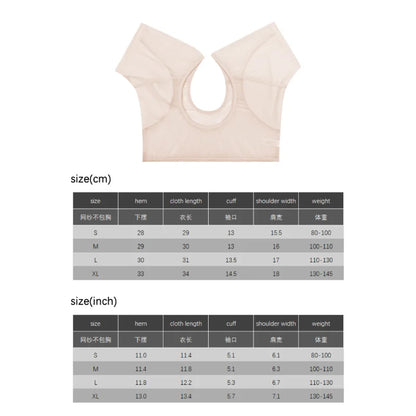 1PC T-shirt Sweat Pads Underarm Sweat Vest Armpit Perspiration Guards Sweat Proof Shirt Washable Sweat Protector for Women Girls