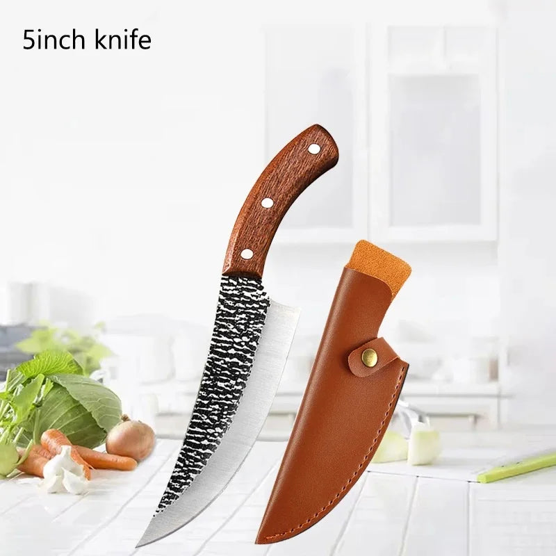 WXCOO Professional Kitchen Chef Boning Knife Forged Stainless Steel Handmade Fishing Knife Meat Cleaver Butcher Knife