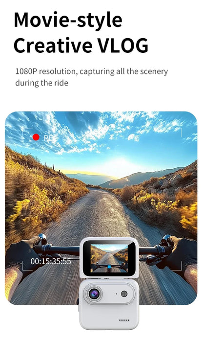 Y360 Action Camera With Flip Screen 4K Ultra HD Recording VLOG-Ready Image Stabilization Wide-Angle Lens Cycling Camera