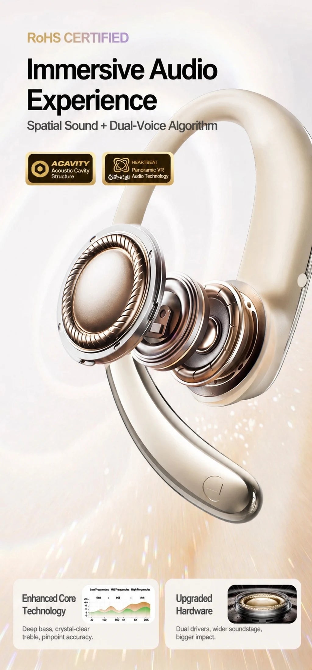 MONOISE Q13 AI Translation Earbuds Open Ear Wireless Bluetooth Headphones Real Time Translator HiFi LDAC Sport Earphones