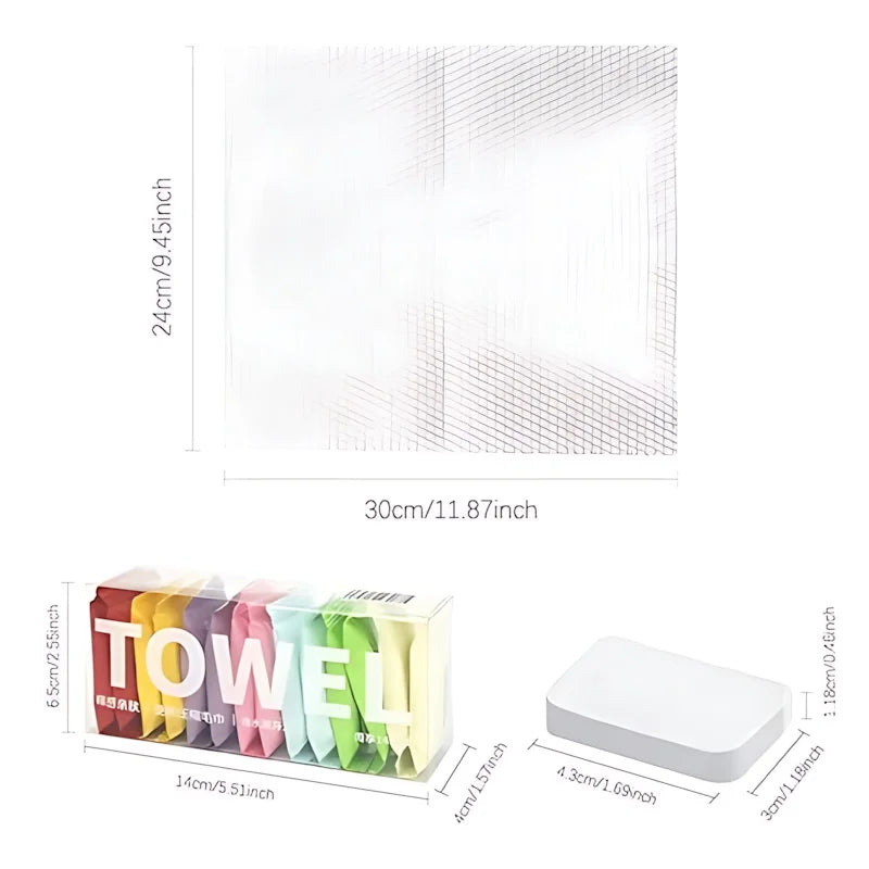 Thoughtful Valentines Gift for Him/Her -Individually Wrapped Compressed Towels,Soft Cotton Facial Towellets for Travel, Hygienic