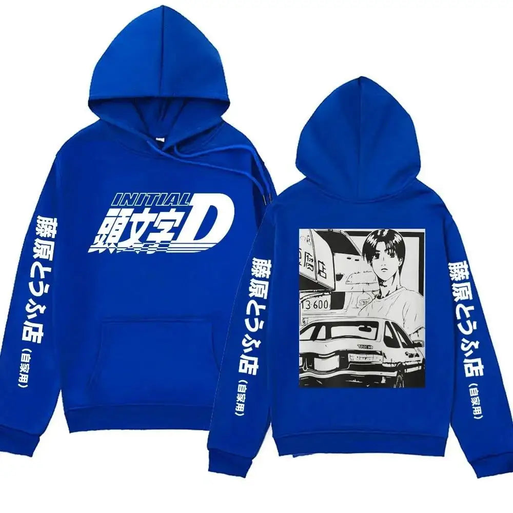 Anime Initial D AE86 Hoodie Hachiroku Shift Drift Cotton Hoody Takumi Fujiwara Tofu Shop Men Women Sweatshirts Winter Clothing