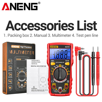 ANENG Digital Multimeter Professional Tester SZ303 AC/DC Voltage Resistance High Precision Professional Electrical Detection Too