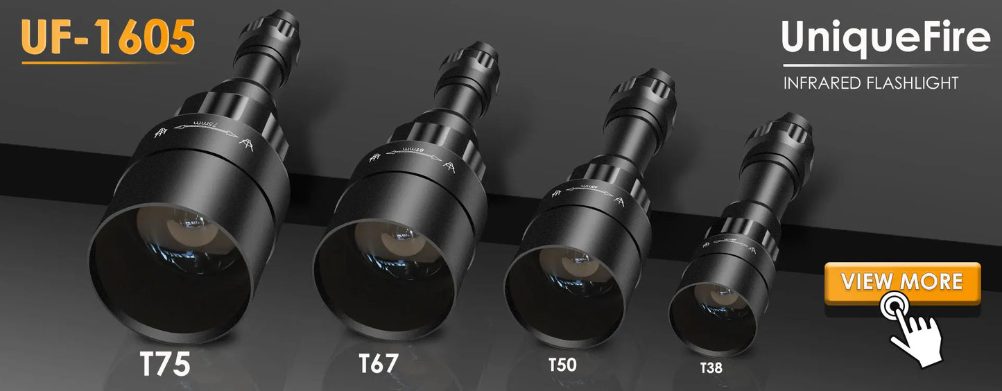 UniqueFire 2002D Vcsel 940NM 850NM LED Hunt Flashlight T20 Pro Zoom Fresnel Lens illuminator Night Vision Torch Lamp Max.1000M