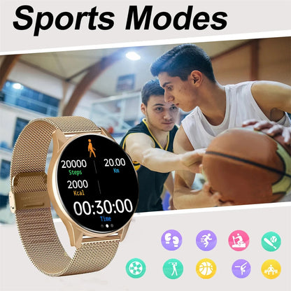 Smart Watch HD Touch Screen Heart Rate Sleep BP Health Monitoring For Android&IOS Phone BT Call Sport Smartwatch For Men Women