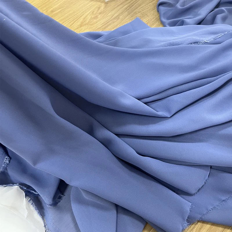 Dusty Blue Soft Chiffon Fabric for Wedding Party Decor Home Decor Georgette Backdrops Curtain Dress Skirt Shirt Cloth DIY