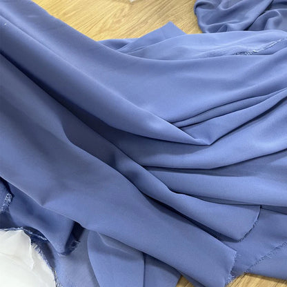 Dusty Blue Soft Chiffon Fabric for Wedding Party Decor Home Decor Georgette Backdrops Curtain Dress Skirt Shirt Cloth DIY