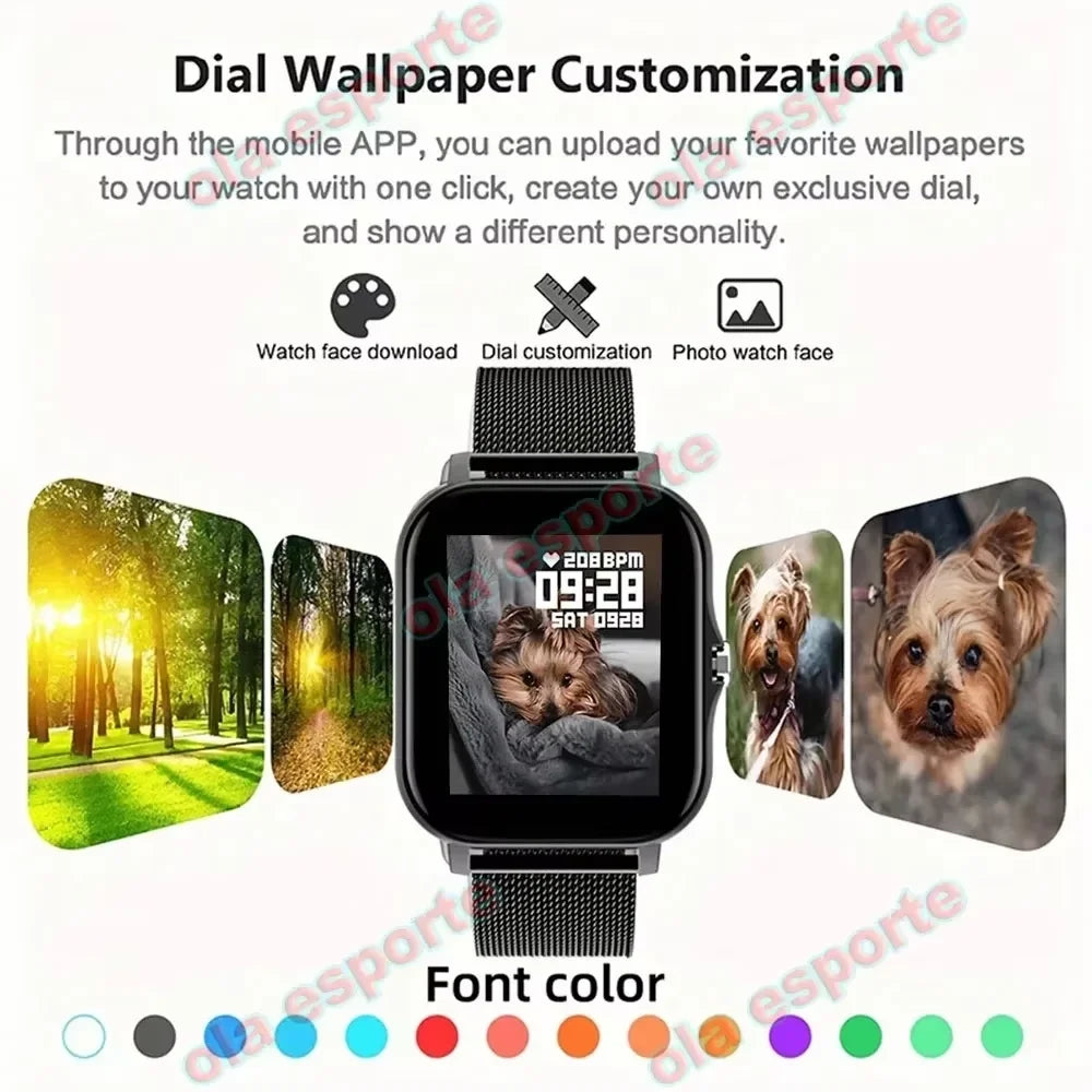 2026 New Smart Watch for Men Women Gift 1.83-inch Full Touch Screen Sports Fitness Watch Bluetooth Call Digital Smartwatch HW12