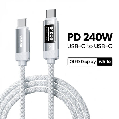 Toocki X111 240W USB C Cable Fast Charging PD3.1 OLED Digital Display Type C to Type C Cable For Macbook iPhone 17 Samsung S25