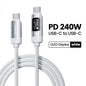 Toocki X111 240W USB C Cable Fast Charging PD3.1 OLED Digital Display Type C to Type C Cable For Macbook iPhone 17 Samsung S25
